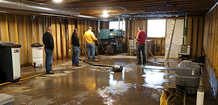 Cleaning Sewage From Basement Floor in Avondale Estates